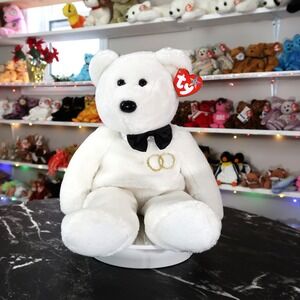 TY Beanie Buddy - Mr. the Wedding Bear | MWMT New Mint Tags | Retired | Rare